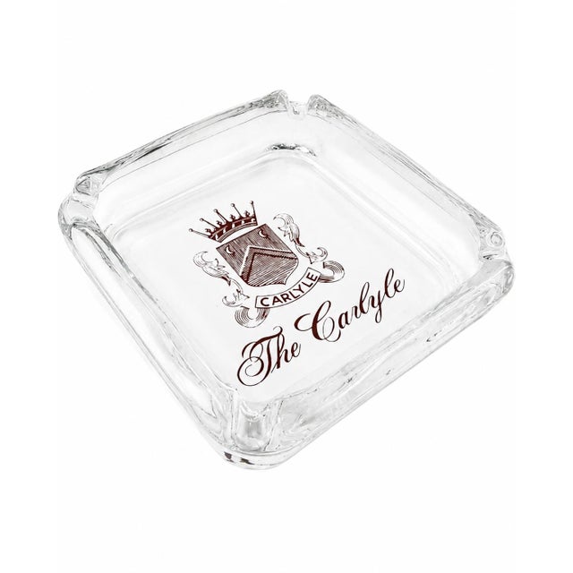 Mid-Century Modern Vintage the Carlyle Hotel Nyc Glass Ashtray Dish New York City For Sale - Image 3 of 9