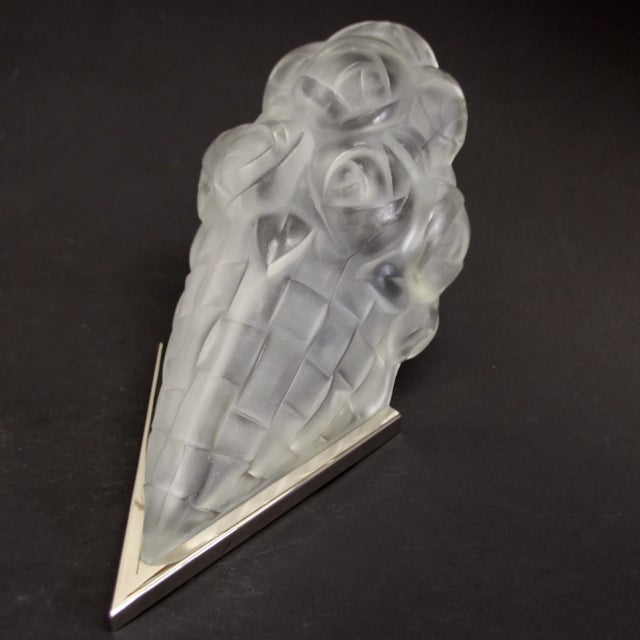 French Art Deco Wall Light by David Gueron for Verrerie Dart Degué, 1930s For Sale - Image 4 of 9