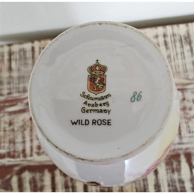 1960s Vintage Schumann Arzberg Germany "Wild Rose" Gold Trimmed Bud Vase For Sale - Image 5 of 5