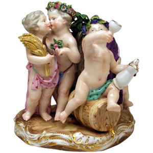 Meissen Cherubs Four Seasons Figurines Model 1068 Kaendler Made, 1870