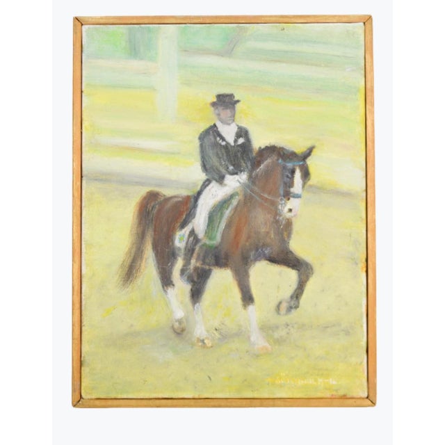 Vintage Swedish Dressage Equestrian Oil Painting, Framed For Sale In Houston - Image 6 of 9