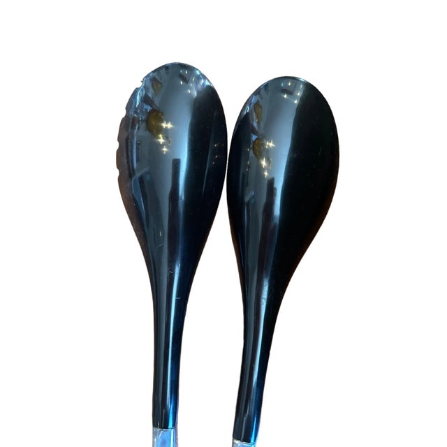 Mid 20th Century Vintage Mid-Century Modern Sterling Silver Salad Set- Set of 2 For Sale - Image 5 of 8