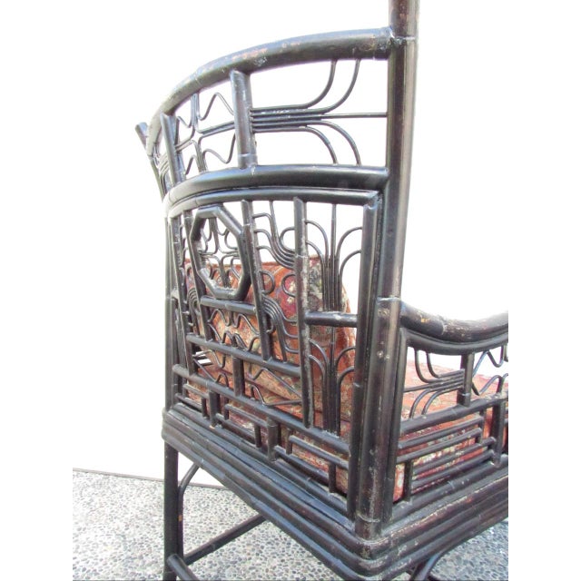 Pair of Ebonized Bamboo Armchairs in the Brighton Pavillion Style For Sale - Image 13 of 18
