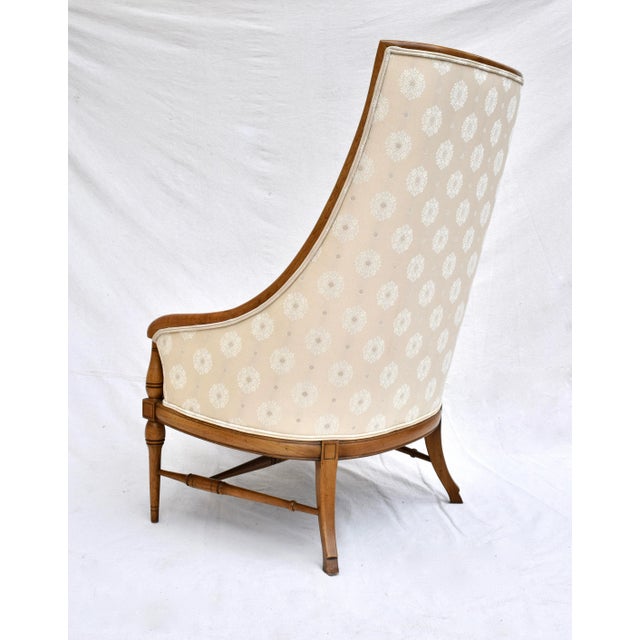 Tomlinson Tall Curved Back Accent Lounge Chairs by Tomlinson, Pair For Sale - Image 4 of 9