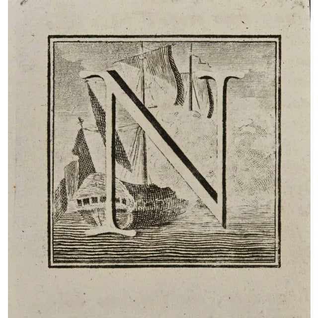 Letter of the Alphabet N, from the series "Antiquities of Herculaneum", is an etching on paper realized by Luigi...