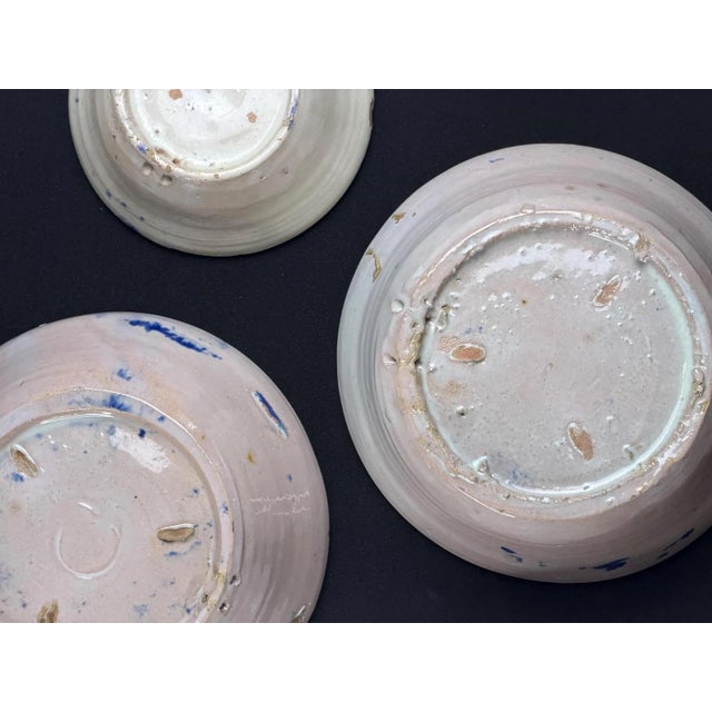 Ceramic Fajalauza Granada Blue and White Plates from Lebrillos, 1800s, Set of 5 For Sale - Image 7 of 9