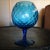 Jewel-like large blue Italian goblet. Ripple design on cup. When light shines through the color turns into a stunning...