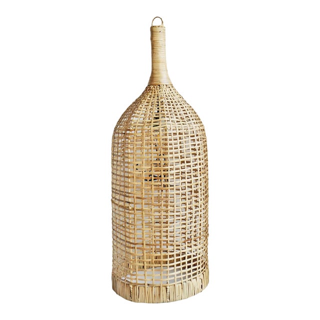 Rattan Bottle Pendant Light Small For Sale