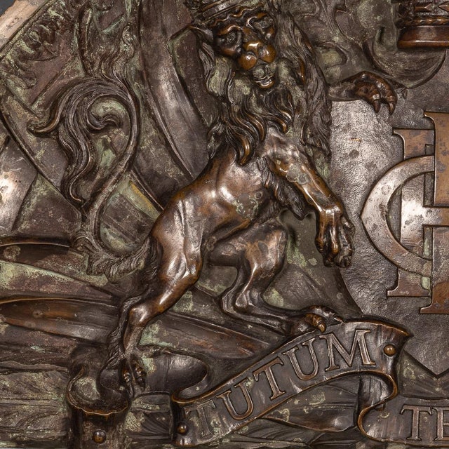 Antique Cast Bronze Mirror from Royal Insurance Company, 1880s For Sale - Image 9 of 15