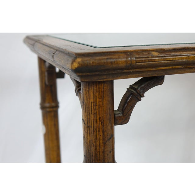 Mid 20th Century Glass and wood Side table | Chairish