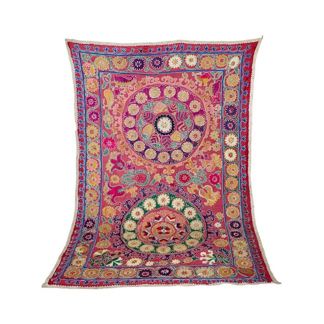 1970s 1970s Vintage Suzani Fabric For Sale - Image 5 of 6