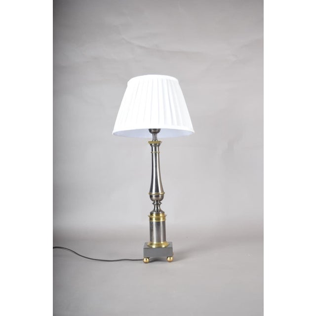 Mid-Century Modern Mid-Century Modern French Table Lamp in Metal and Brass, 1950s For Sale - Image 3 of 10