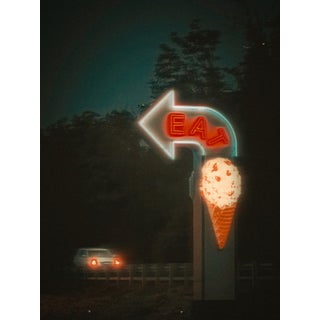 Film Photograph Fine Art - Eat Ice Cream Neon Sign, Pittsburgh, Pennsylvania For Sale