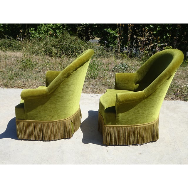 Green Velvet Toad Armchairs, 1950s, Set of 2 For Sale - Image 10 of 18