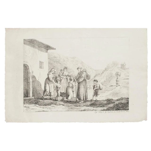 Prayers is a beautiful original lithograph on paper, realized by the Italian artist Bartolomeo Pinelli. In very good...