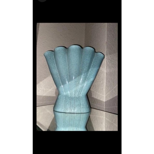 Red Wing Pottery Tulipiere Vase. Red Wing Pottery Tulipiere Vintage Signed Red Wing Gladiolus Vase-Red Wing Pottery Number 416 For Sale - Image 4 of 6