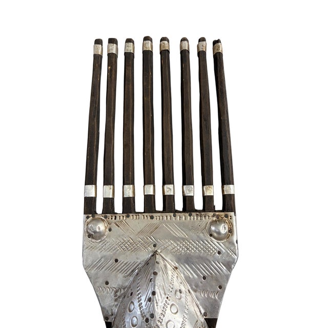 African Bamana Ntomo Marka Mask W/ Aluminum 25" H For Sale In New York - Image 6 of 8