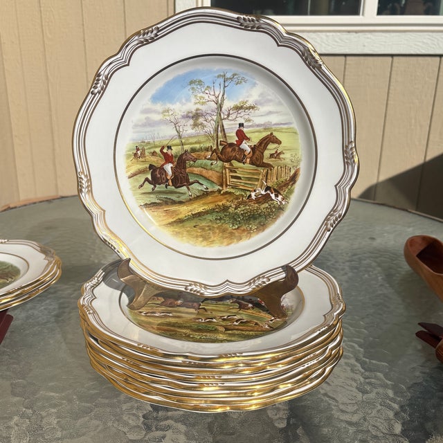 Spode Vintage Copeland Spode With Classic Hunting Scenes After j.f. Herring Sr - Set of 12 For Sale - Image 4 of 12