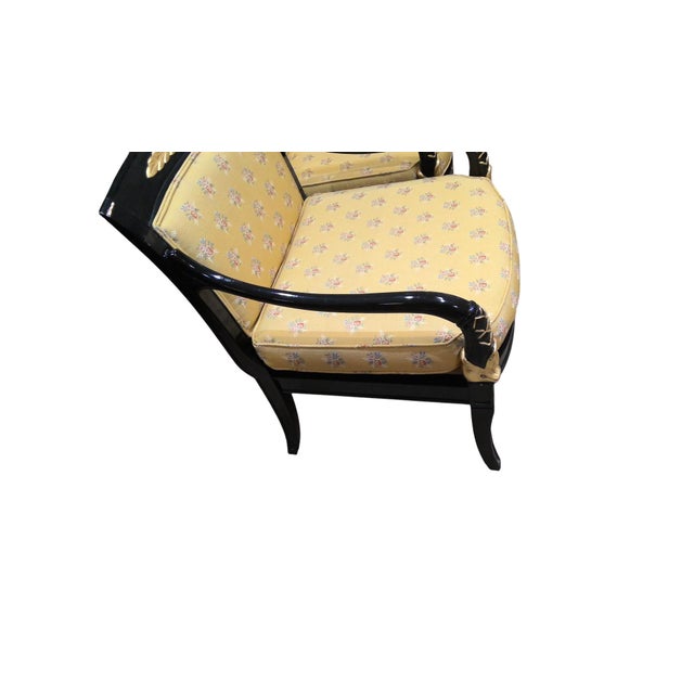 Late 20th Century Ebonized and Gilt Salon Chairs- Set of 2 For Sale In West Palm - Image 6 of 10