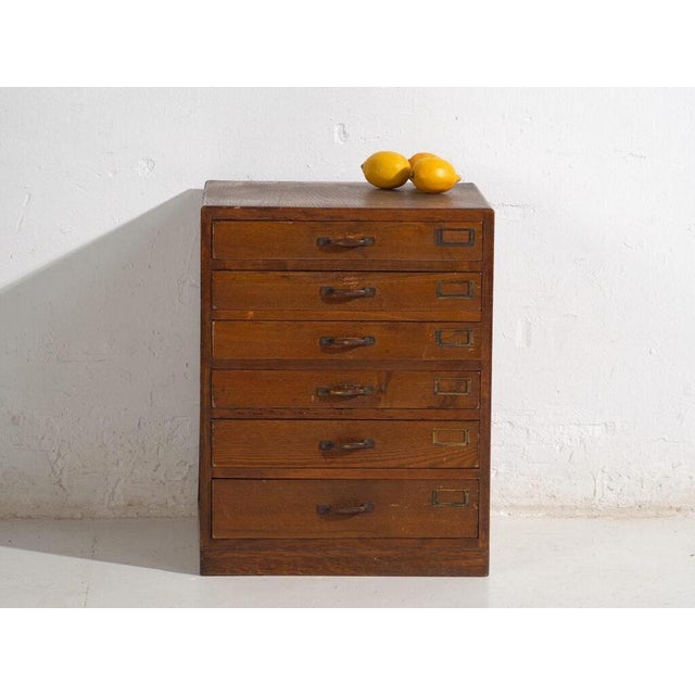 Brown Small Antique Japanese Tansu File Cabinet For Sale - Image 8 of 10