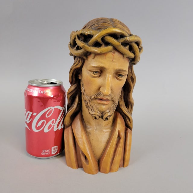 A beautifully carved mid-century ANRI wood bust of Christ, crafted in Northern Italy and distinguished by the studio’s...