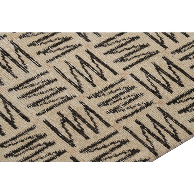 Vintage Zeki Müren Rug With Beige With Brown Geometric Patterns | Rug & Kilim For Sale In New York - Image 6 of 7