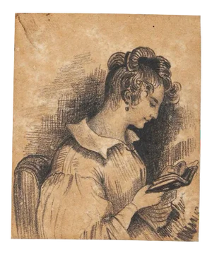 Adolphe-Félix Cals, Portrait of Woman, China Pencil on Paper, Late 19th Century