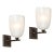 Pair of Modernist Hand-Blown Murano Glass Pulegoso Sconces in Oil Rubbed Bronze For Sale