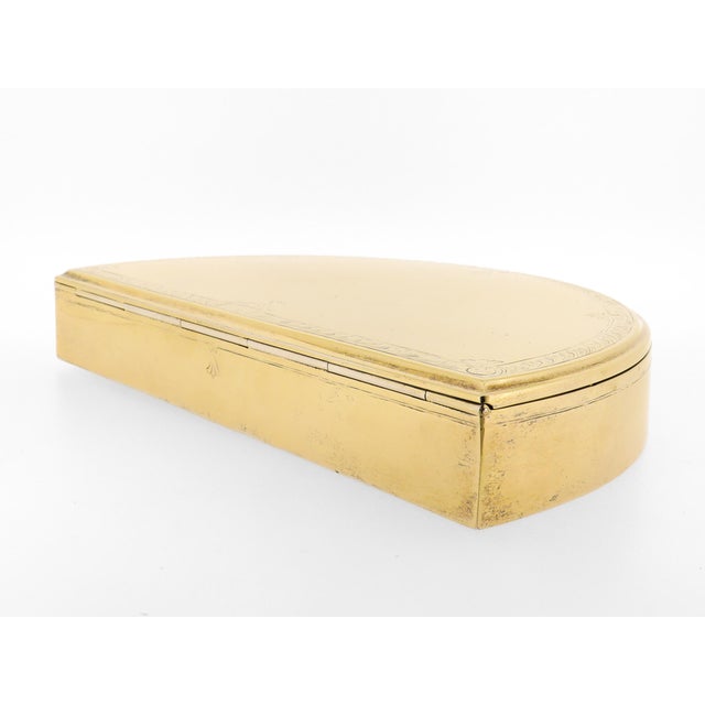 Metal Antique Gorham Art Deco Gilt Sterling Silver Half Round Dresser or Jewelry Box For Sale - Image 7 of 15