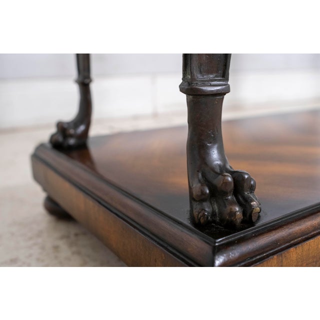 Theodore Alexander Mahogany & Figural Bronze 3 Drawer Console Table For Sale - Image 15 of 18