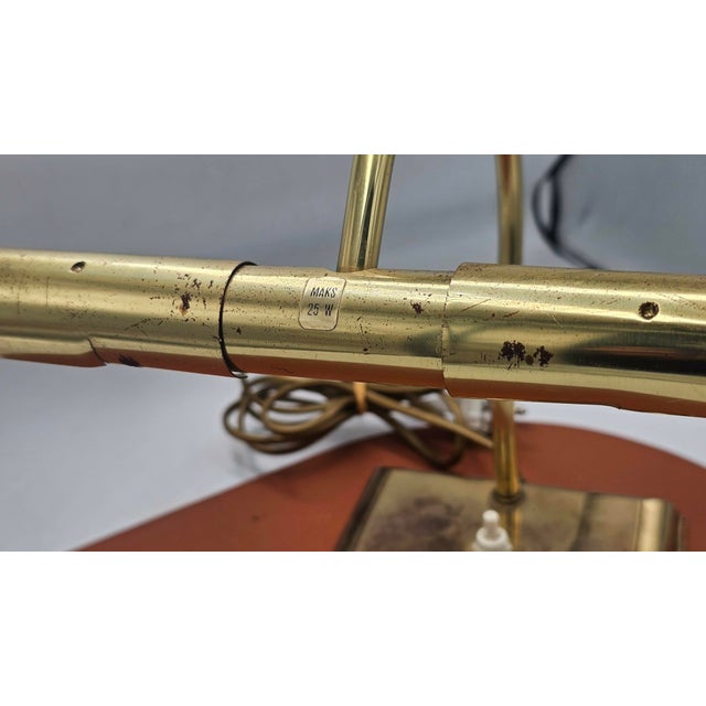 Vintage Brass Banker Lamp, 1970s For Sale - Image 3 of 8