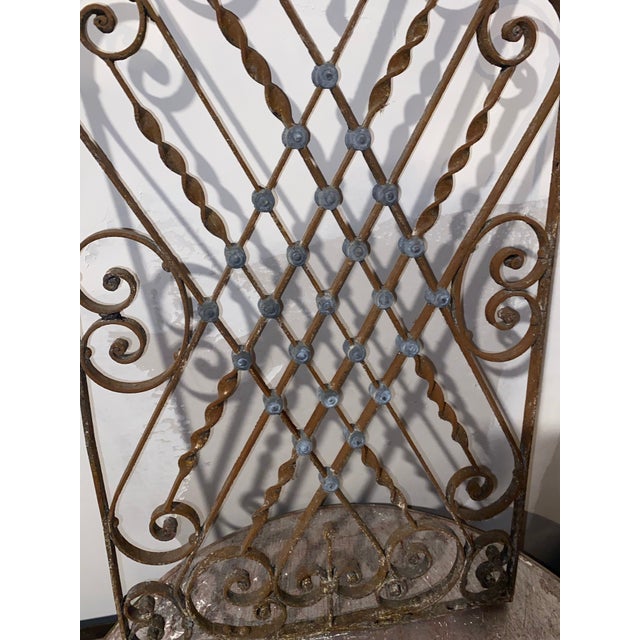 19th Century Antique French Wrought Iron Window Grille & Architectural Garden Panel For Sale - Image 10 of 12