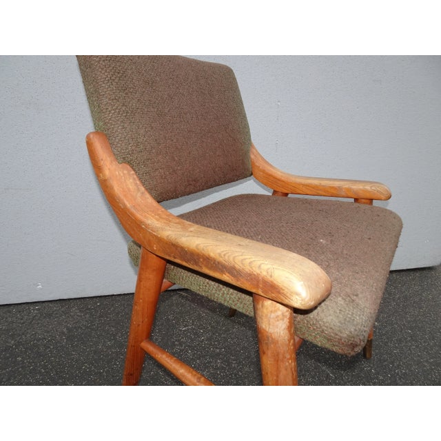 Wood Vintage Danish Mid Century Modern Solid Wood Accent Chair For Sale - Image 7 of 13