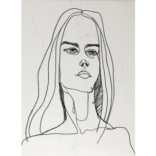 Portrait Study Drawing of Woman & Nude on Other Side For Sale