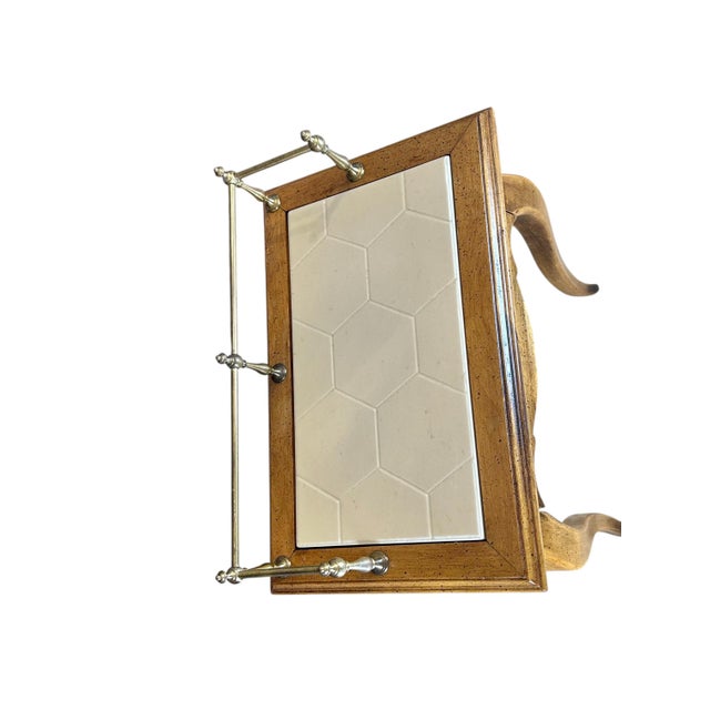 Chestnut Vintage Diminutive Side Table With Brass Gallery For Sale - Image 8 of 11