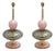 Geometric Murano Glass Table Lamps in Pink and Green in the style of Sottsass, 2000, Set of 2 For Sale