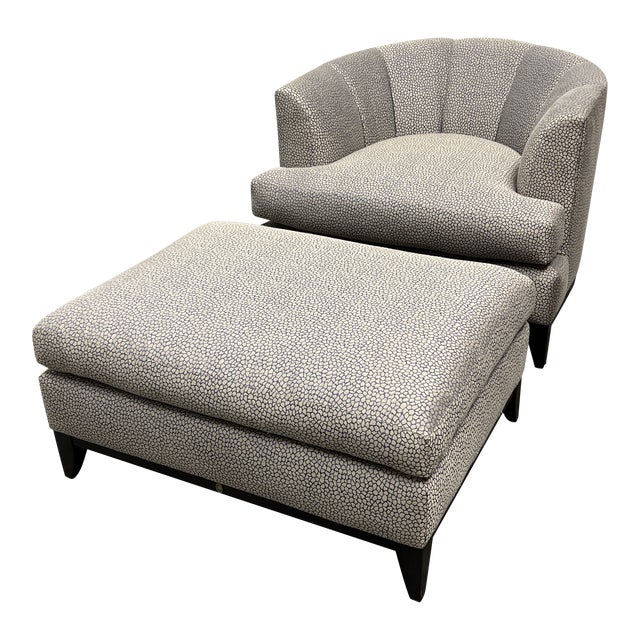 Henredon Barbara Barry Channel Back Tub Chair + Ottoman Chairish