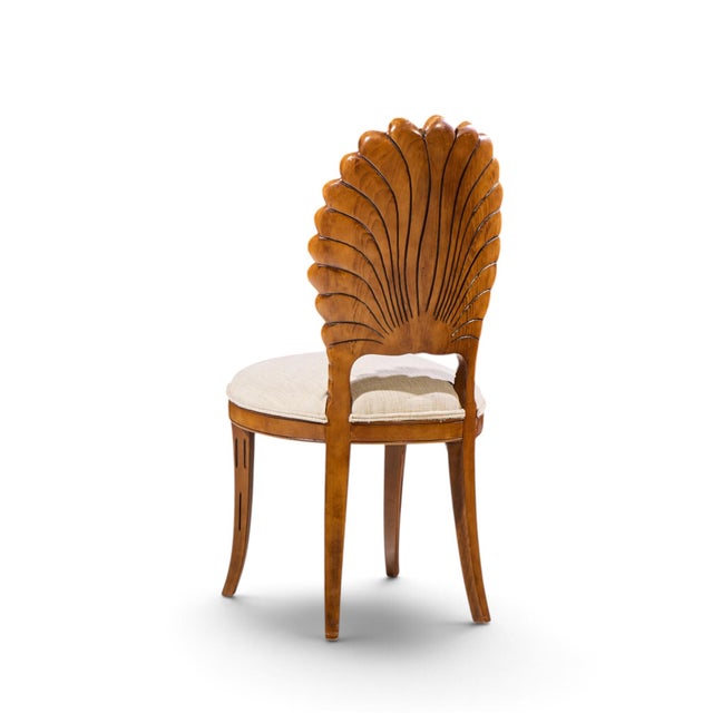 Late 20th Century Venetian Grotto Hollywood Regency Style Scalloped Shell Back Dining Chair For Sale - Image 5 of 9