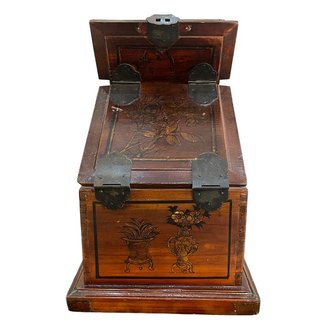 Late 19th Century Late 19th Century Antique Asian Rosewood Travel Dressing Box With Mirror For Sale - Image 5 of 12