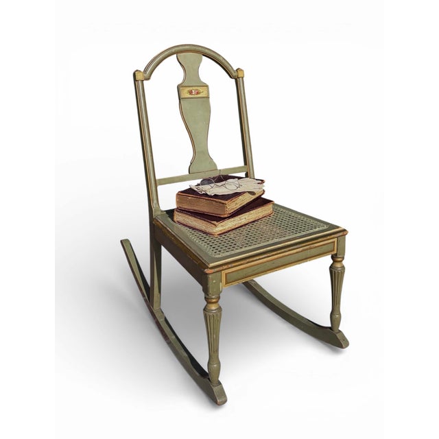 Early 20th Century Antique Petite Rocking Chair With Turned Details For Sale - Image 5 of 10