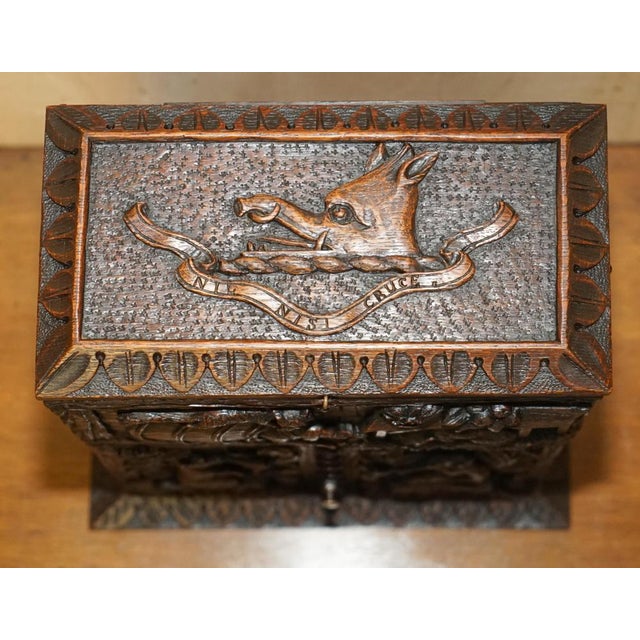 Carved Black Forest Wood Smoking Pipe Cabinet Box, 1870s For Sale - Image 10 of 18