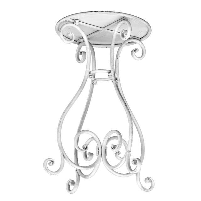 Pr. Vintage Metal Garden Pedestals For Sale - Image 9 of 12