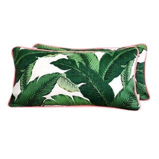 Outdoor Palm Frond Lumbar Pillows - A Pair For Sale