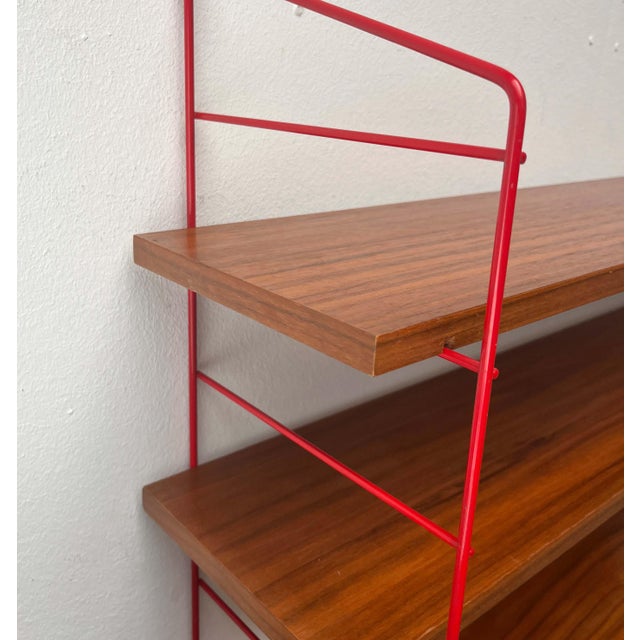 Mid-Century Modern Red String Style Teak Shelf, 1960s For Sale - Image 5 of 18