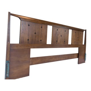 1960s Broyhill Premier Saga Mid-Century Walnut King Headboard For Sale