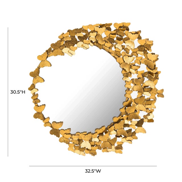 Butterfly Gold Mirror For Sale In Los Angeles - Image 6 of 8