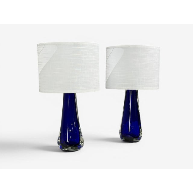 Late 20th Century Alberto Donà, Table Lamps, Blue Murano Glass, Italy, 1995 For Sale - Image 5 of 11