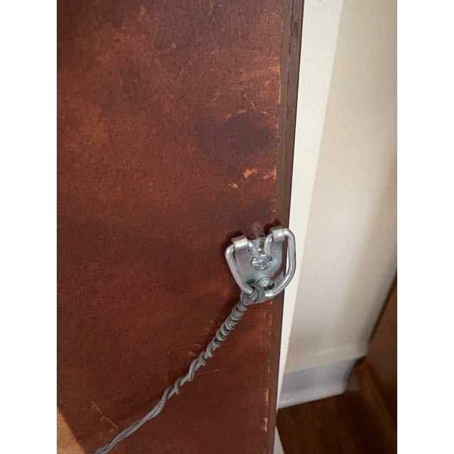 Wood Vintage MCM Walnut Framed Arched Top Hanging Wall Mirror For Sale - Image 7 of 8