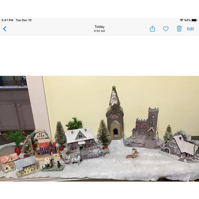 Antique Christmas Tree Putz Mica Village Lights House Set - Czechoslovakia For Sale - Image 12 of 13