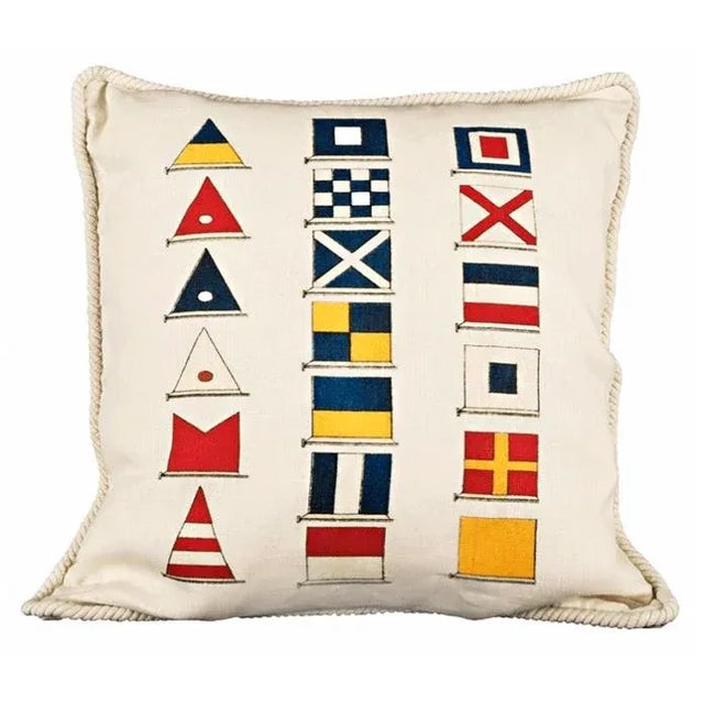 Anchor in Warm White Sunbrella Pillow 20" x 20" Faux Down Plush Poly Fill Hidden Zipper in Back Corded Finish $80.00 net